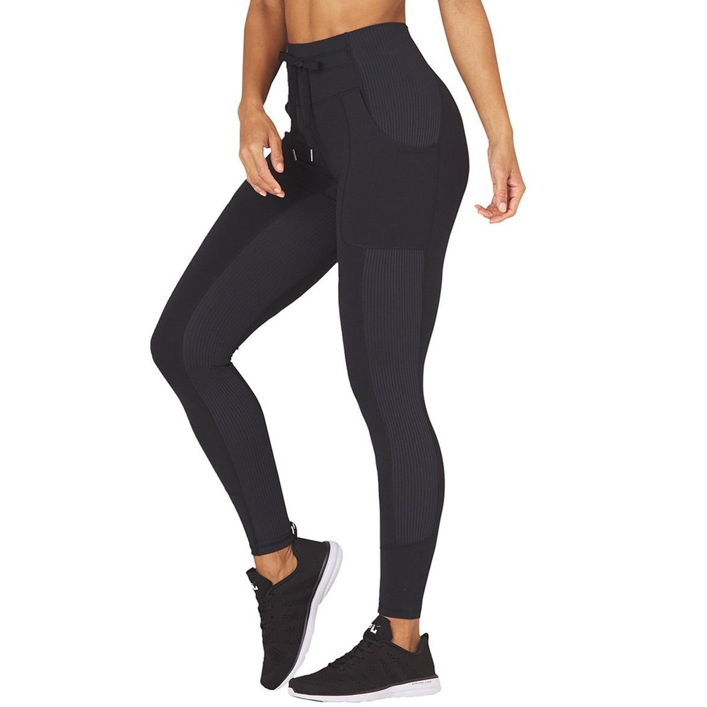 Glyder Street Yoga Leggings Moto Medium Black Active Athleisure Workout Sporty
